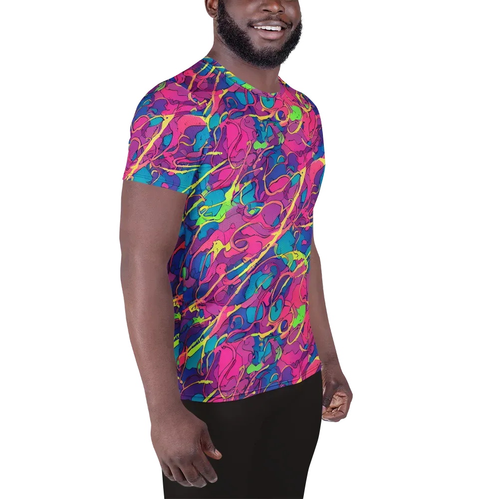 Magenta Velocity on Men's Athletic T-Shirt — Right