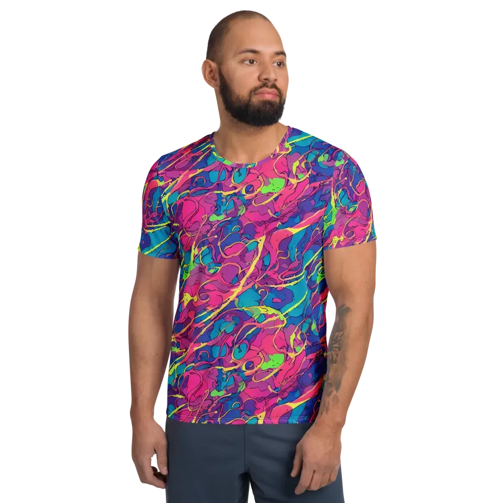 Magenta Velocity on Men's Athletic T-Shirt — Front