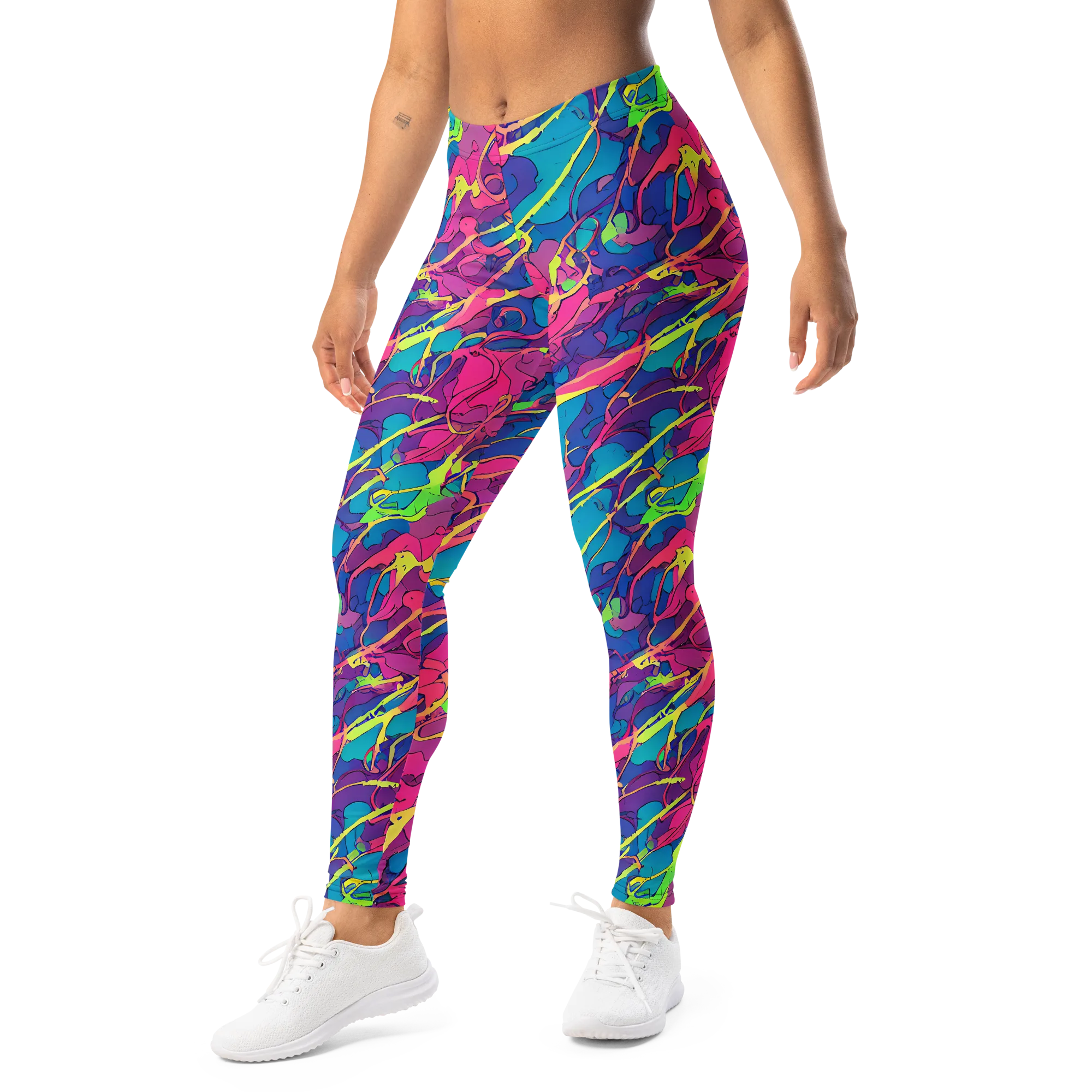 Magenta Velocity on Leggings — Left Front