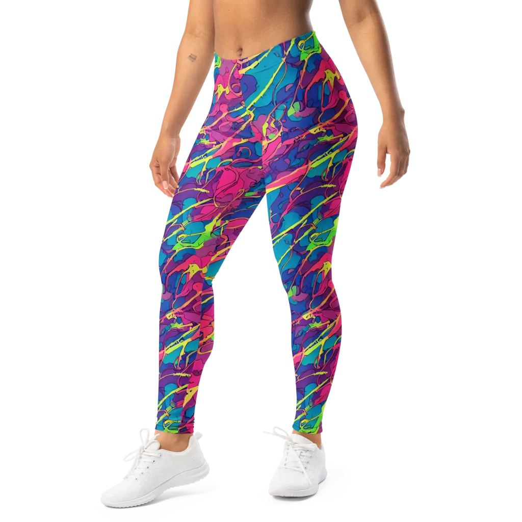Magenta Velocity on Leggings — Left Front