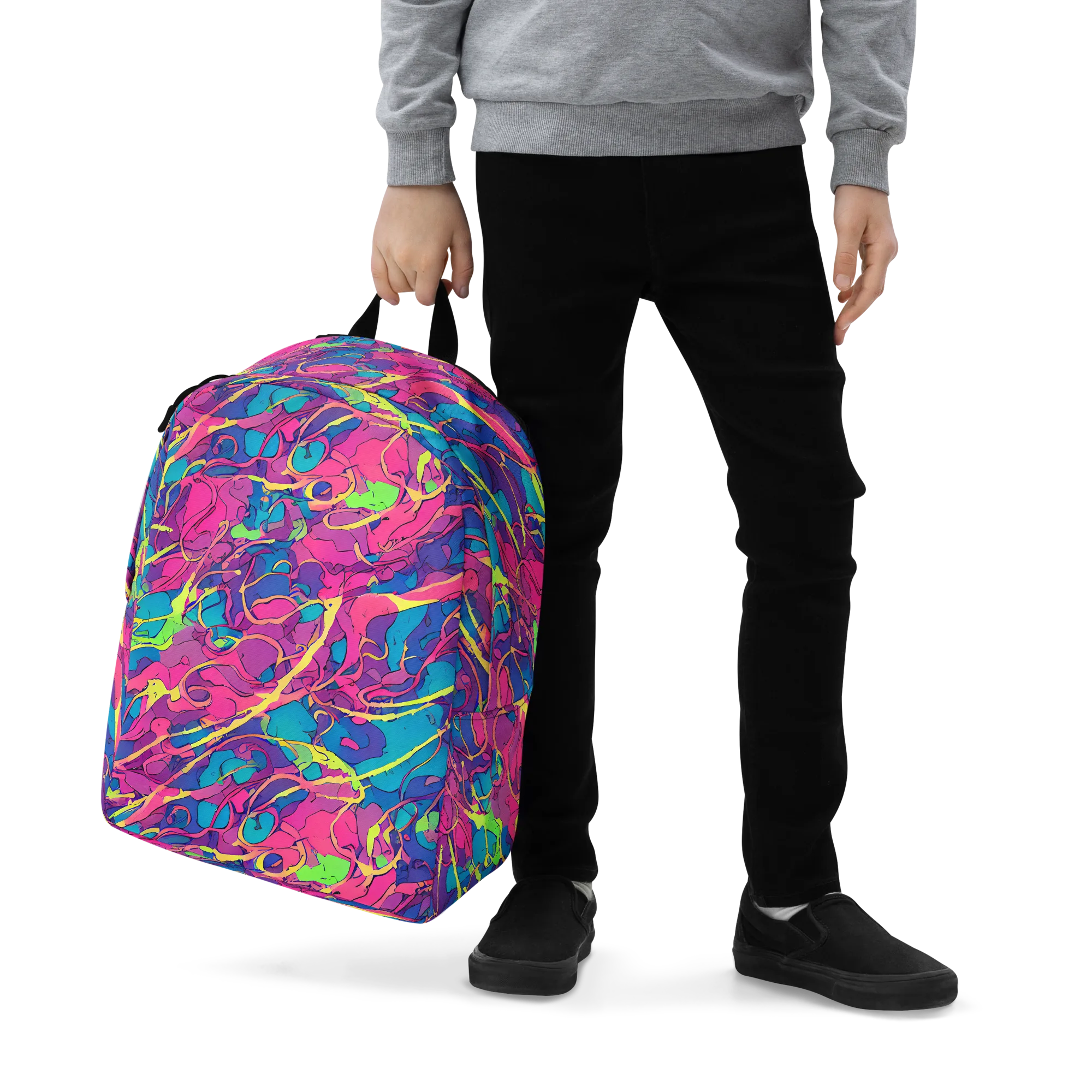 Magenta Velocity on Minimalist Backpack — Zoomed-in