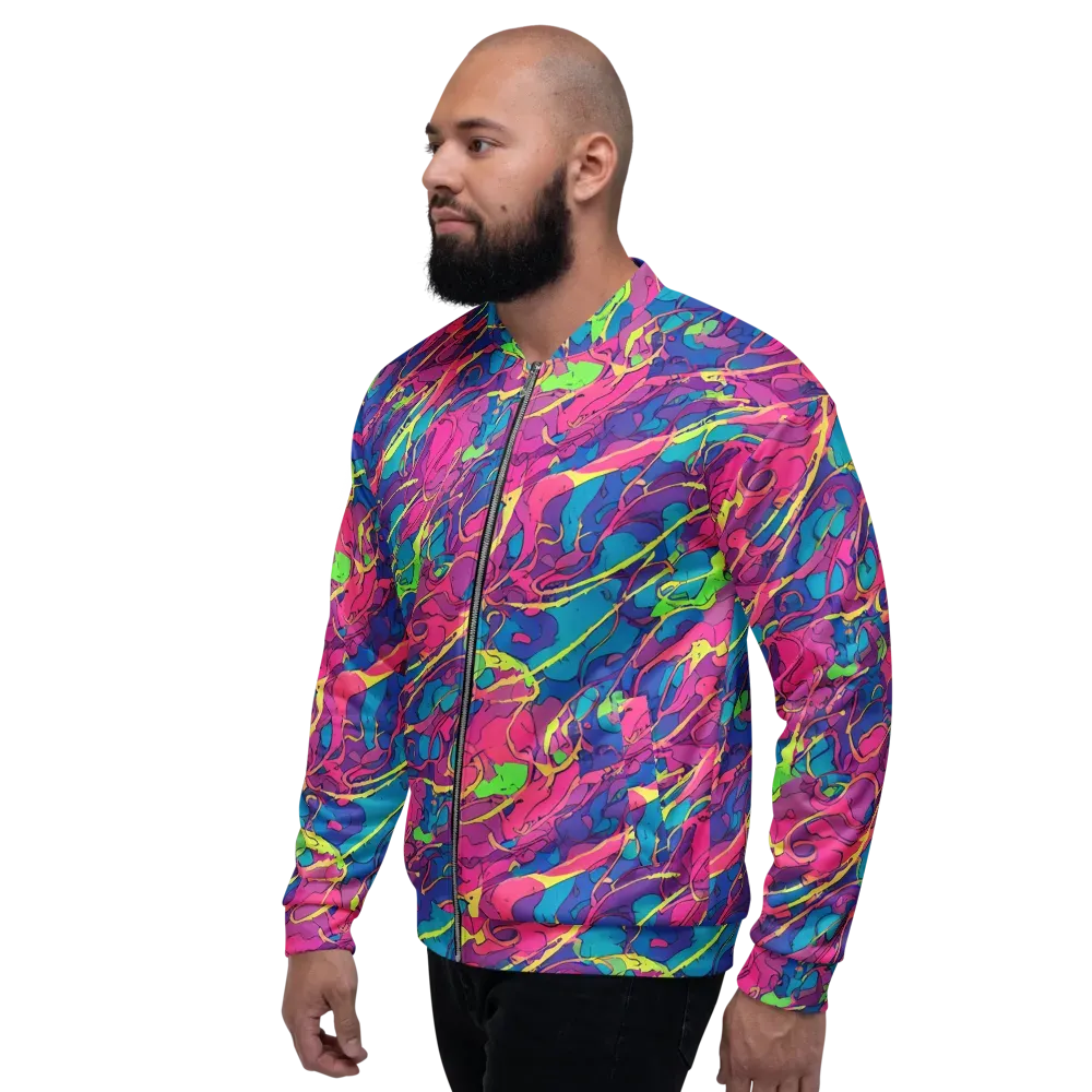 Magenta Velocity on Bomber Jacket — Left