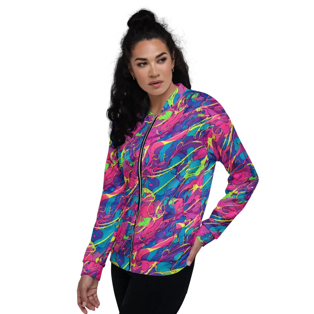 Magenta Velocity on Bomber Jacket — Left