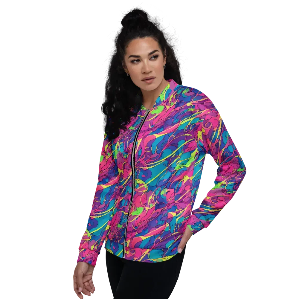 Magenta Velocity on Bomber Jacket — Left