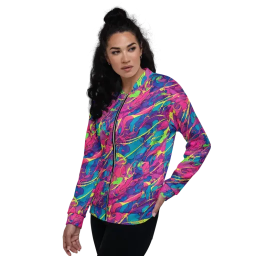 Magenta Velocity on a Bomber Jacket