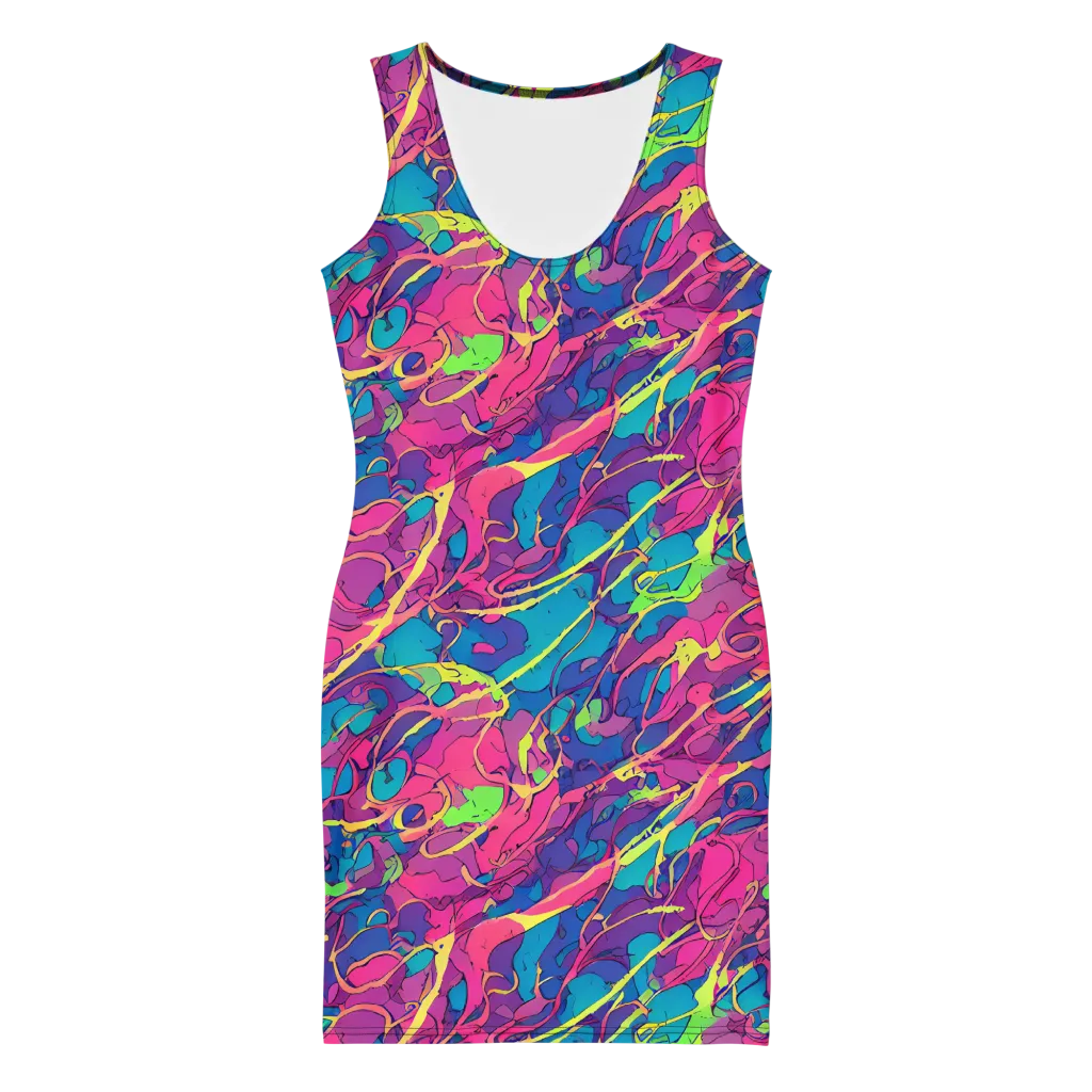 Magenta Velocity on Bodycon Dress — Front