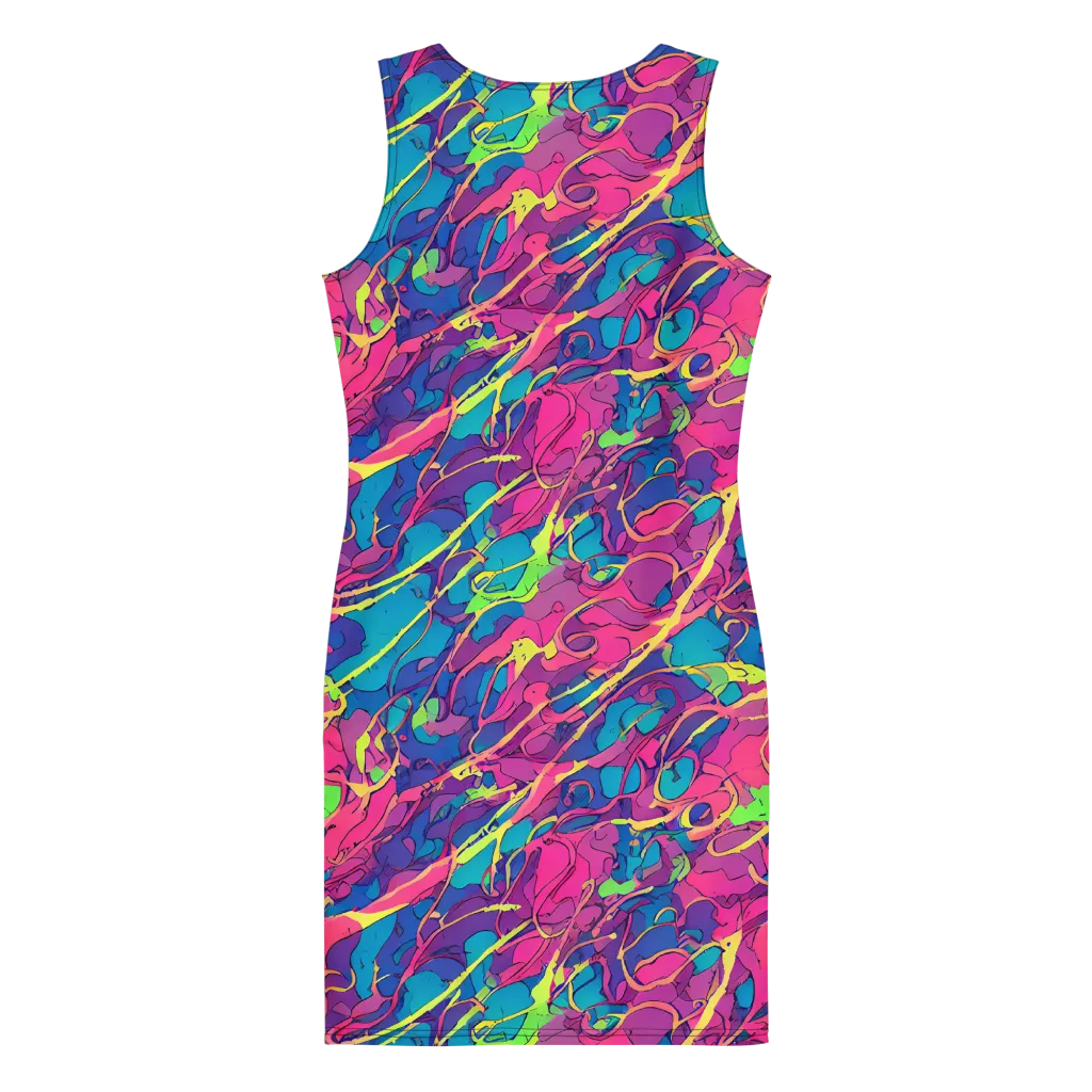 Magenta Velocity on Bodycon Dress — Back