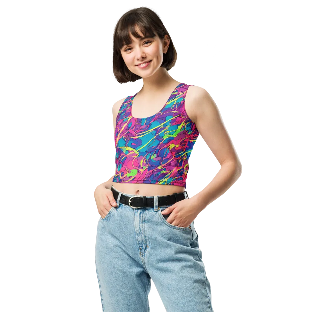 Magenta Velocity on Crop Top — Front