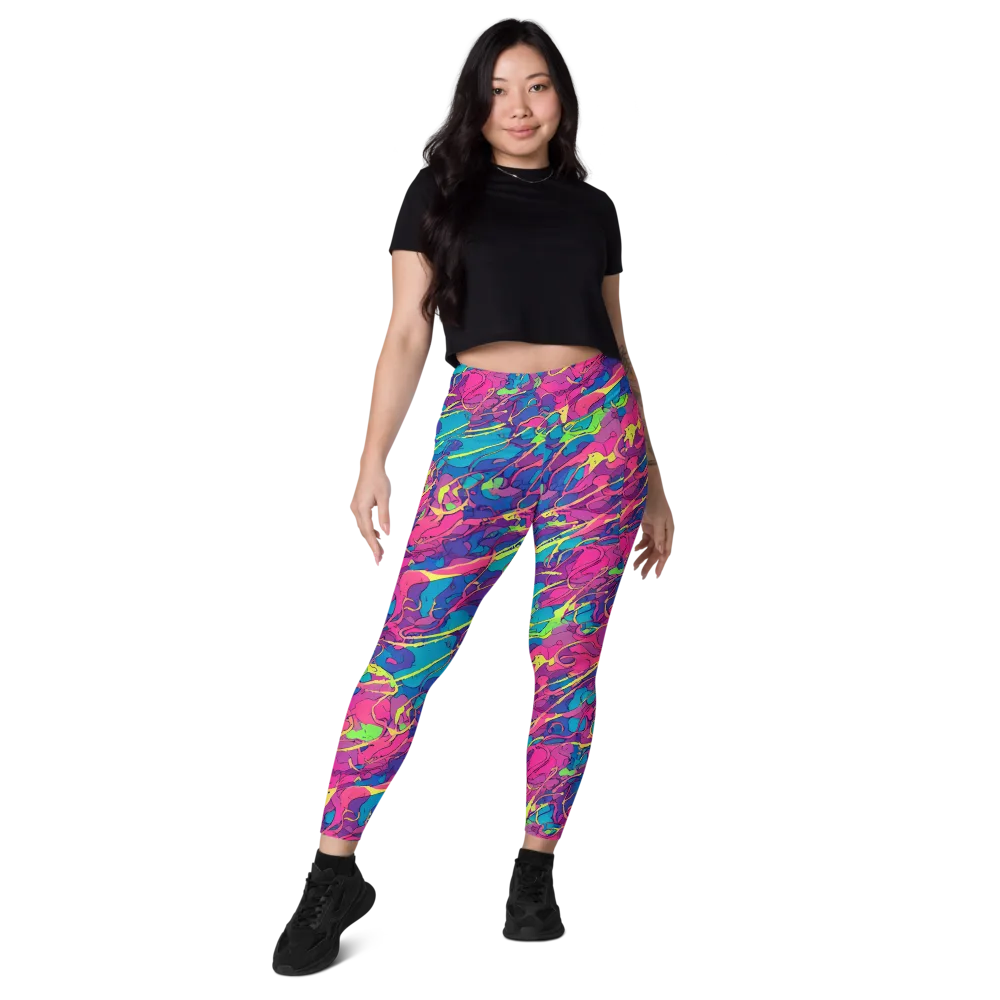 Magenta Velocity on Leggings with Pockets — Front