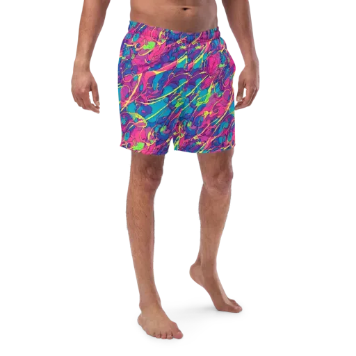 Magenta Velocity on a Swim Trunks