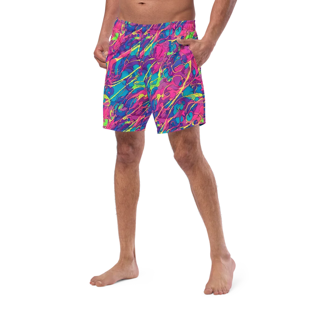 Magenta Velocity on Swim Trunks — Left Front