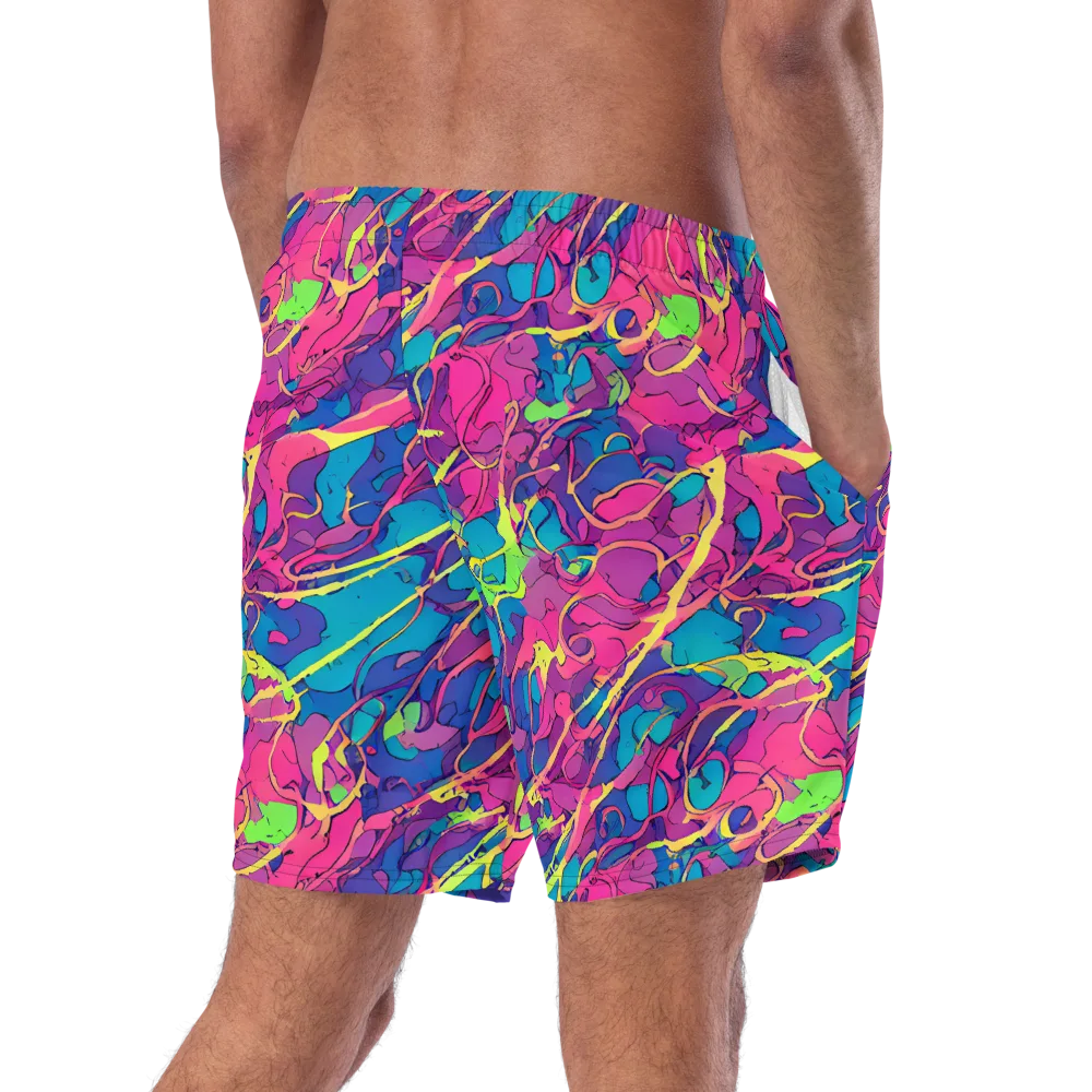 Magenta Velocity on Swim Trunks — Right Back
