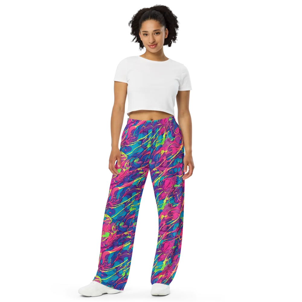 Magenta Velocity on Wide-Leg Pants — Front