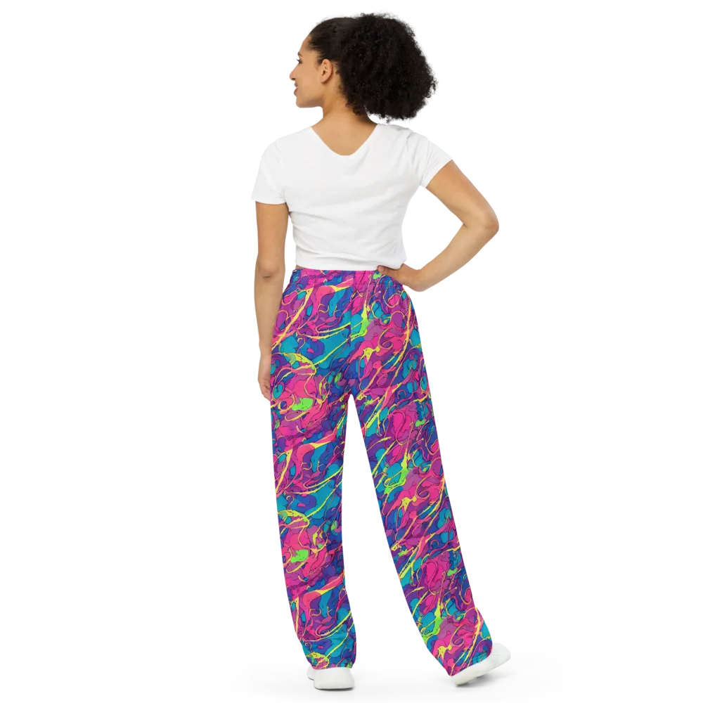 Magenta Velocity on Wide-Leg Pants — Back