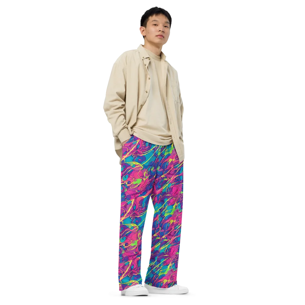 Magenta Velocity on Wide-Leg Pants — Right Front