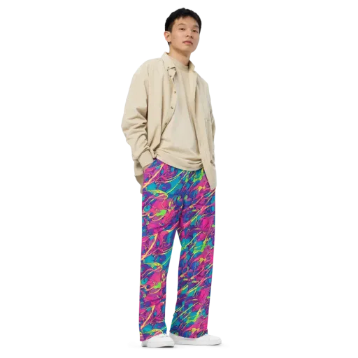 Magenta Velocity on a Wide-Leg Pants