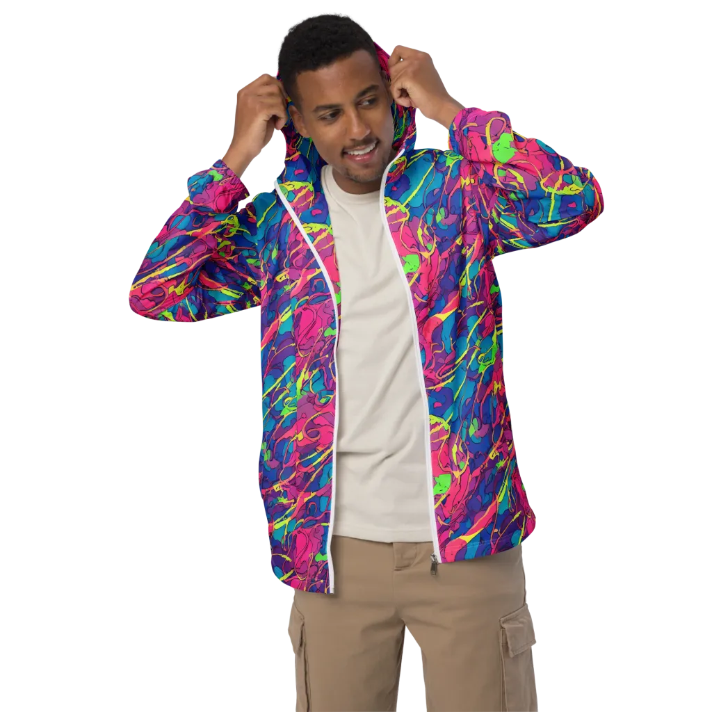 Magenta Velocity on Men's Windbreaker — Front
