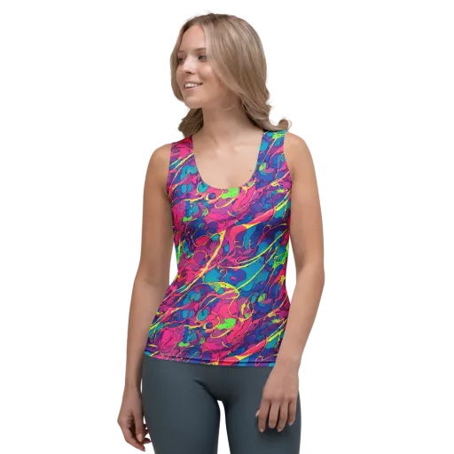 Magenta Velocity on a Women's Tank Top