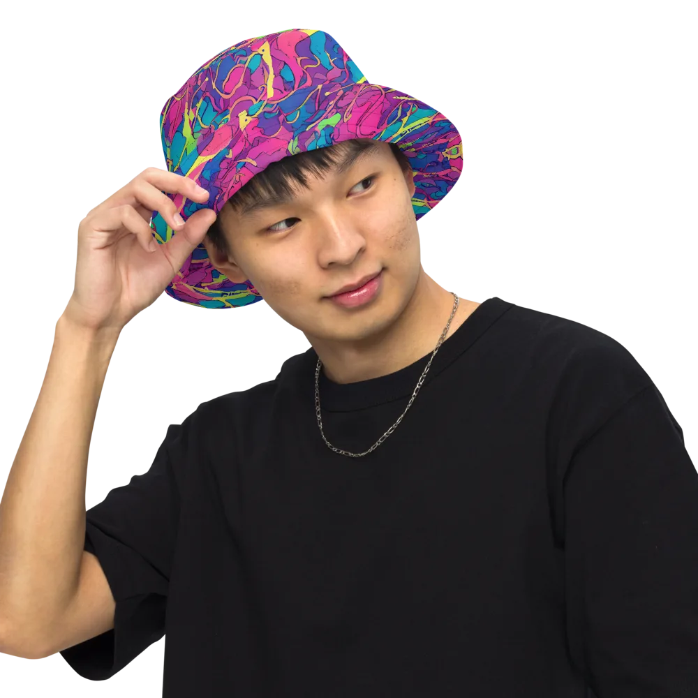 Magenta Velocity on Reversible Bucket Hat — Front Inside