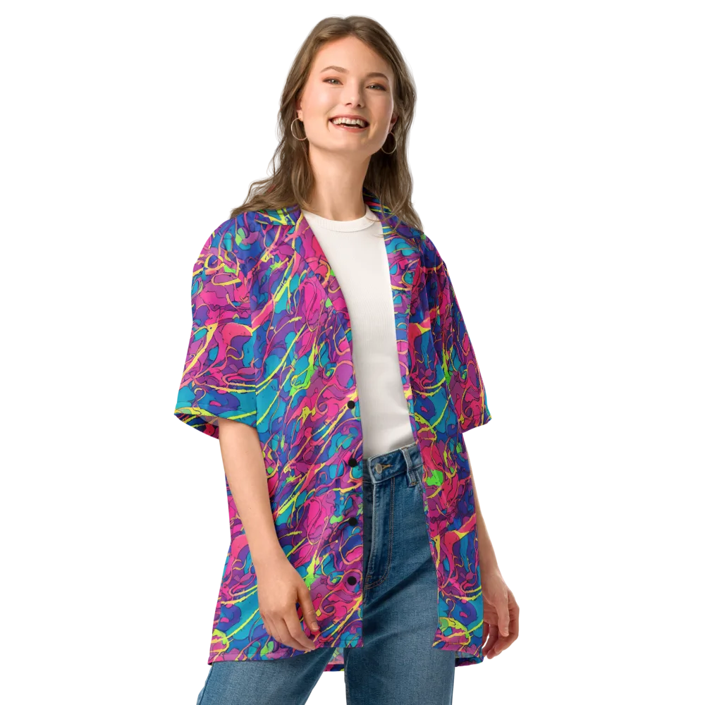 Magenta Velocity on Button Shirt — Front