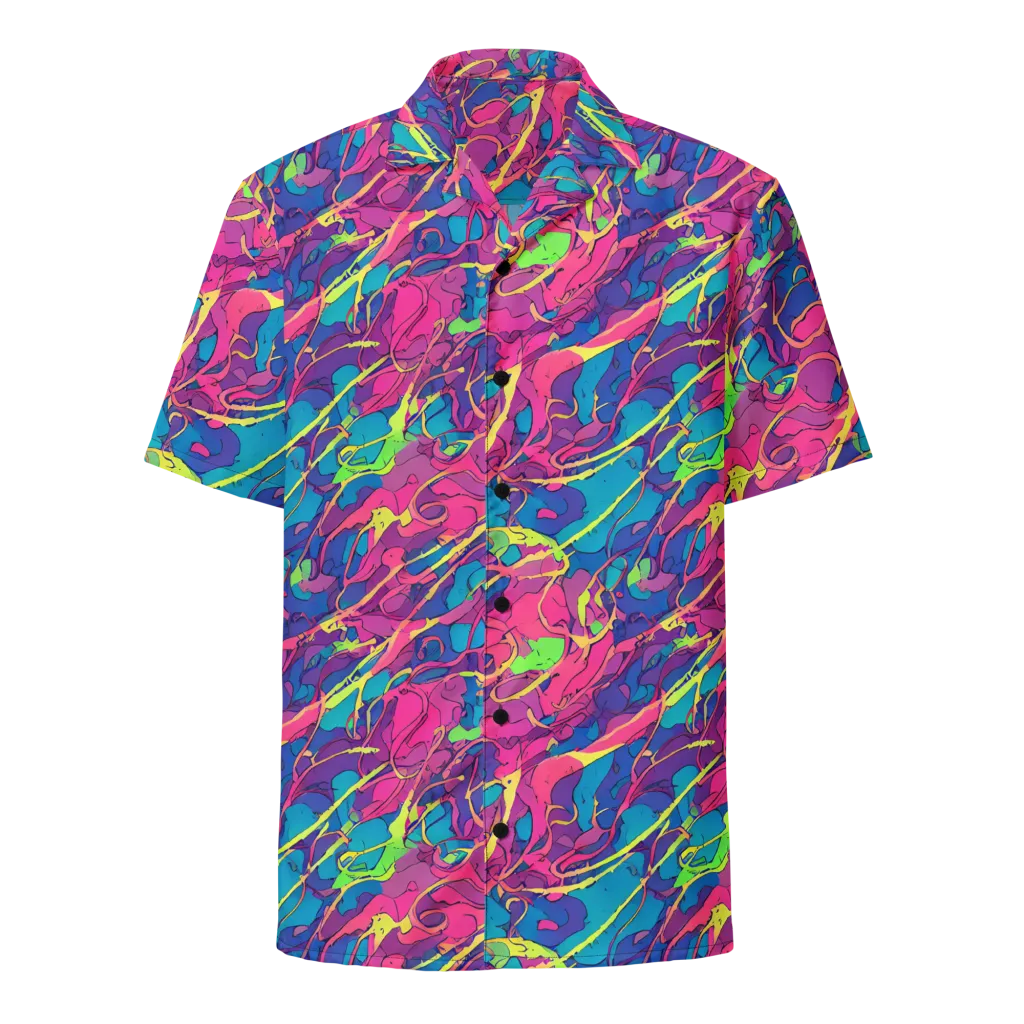 Magenta Velocity on Button Shirt — Front