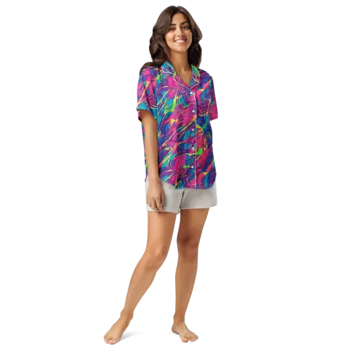 Magenta Velocity on a Women's Short Sleeve Pajama Top