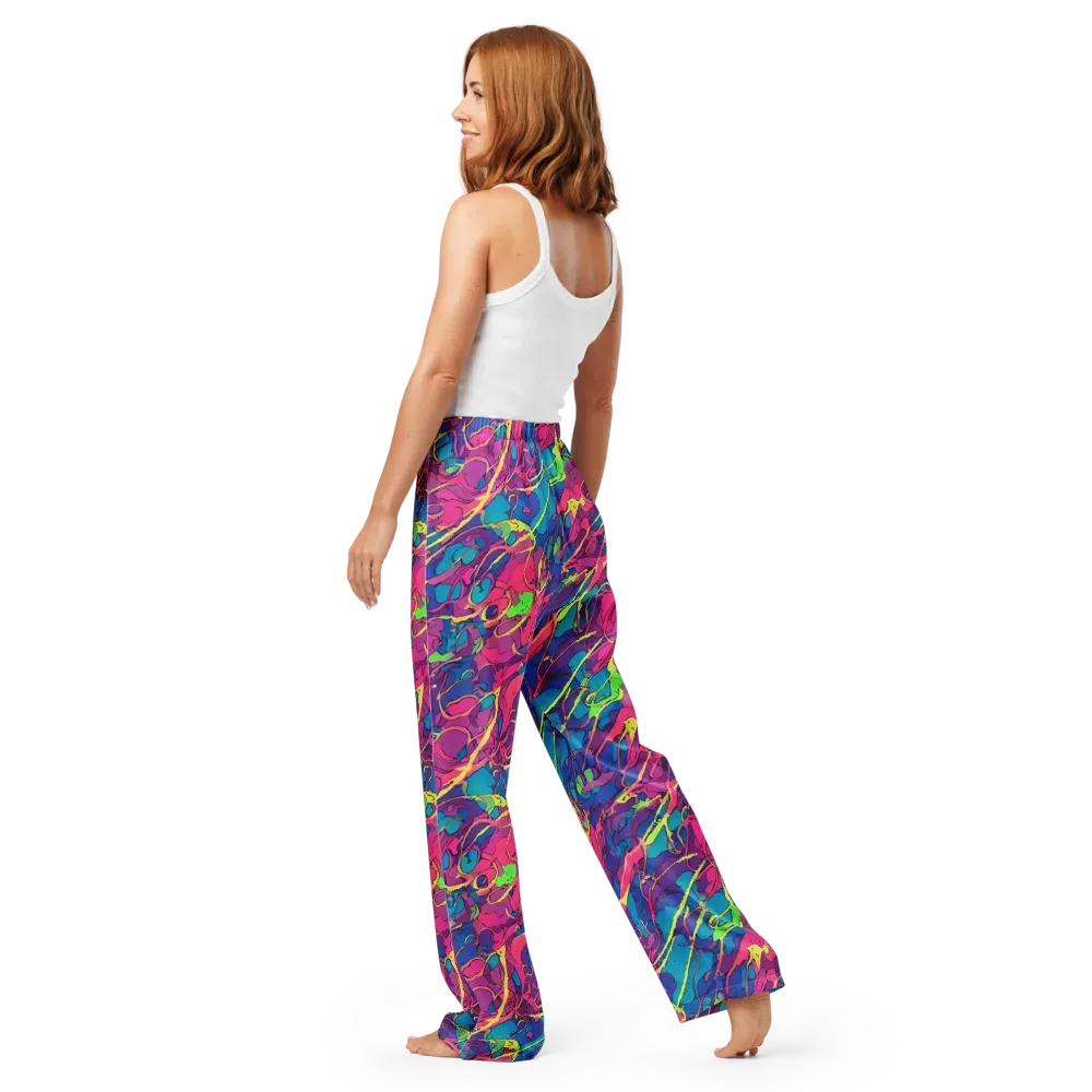 Magenta Velocity on Women's Pajama Pants — Back