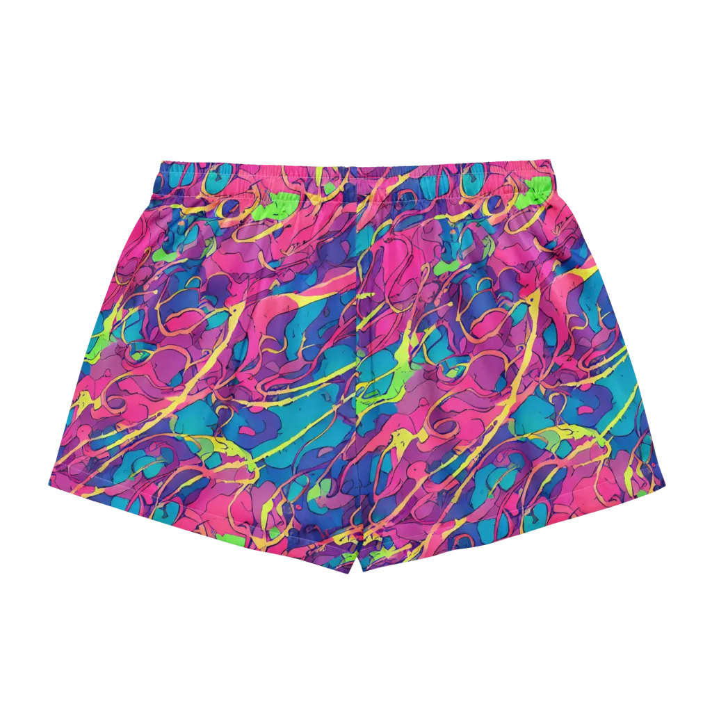 Magenta Velocity on Women's Pajama Shorts — Back