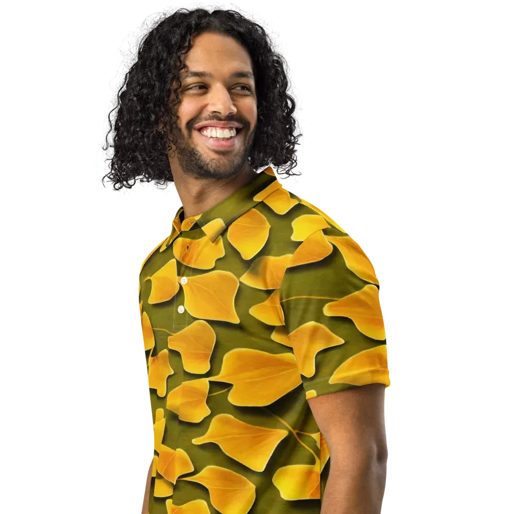Autumn Relic on Men's Slim Fit Polo Shirt — Left Front