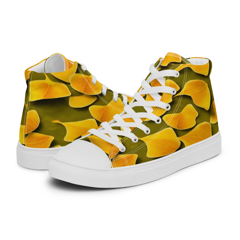 Autumn Relic on Men's High Top Canvas Shoes — Left