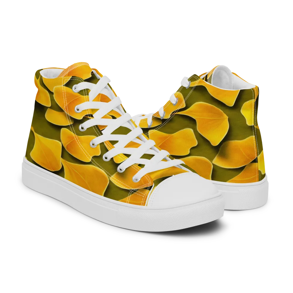 Autumn Relic on Men's High Top Canvas Shoes — Right