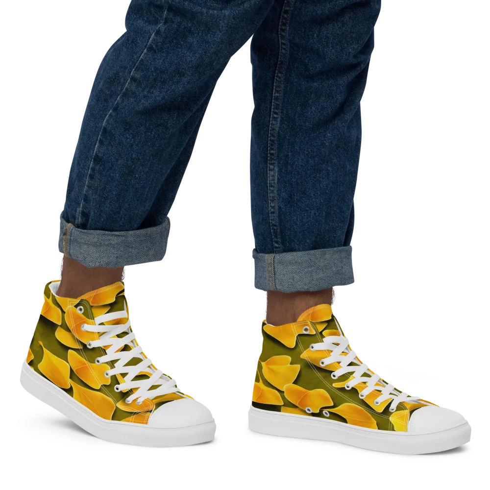Autumn Relic on Men's High Top Canvas Shoes — Right