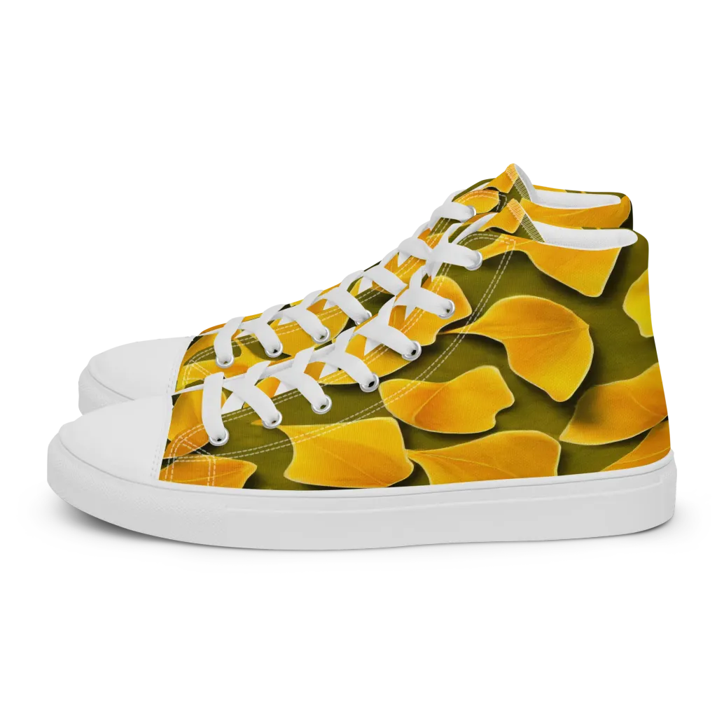 Autumn Relic on Women's High Top Canvas Shoes — Left