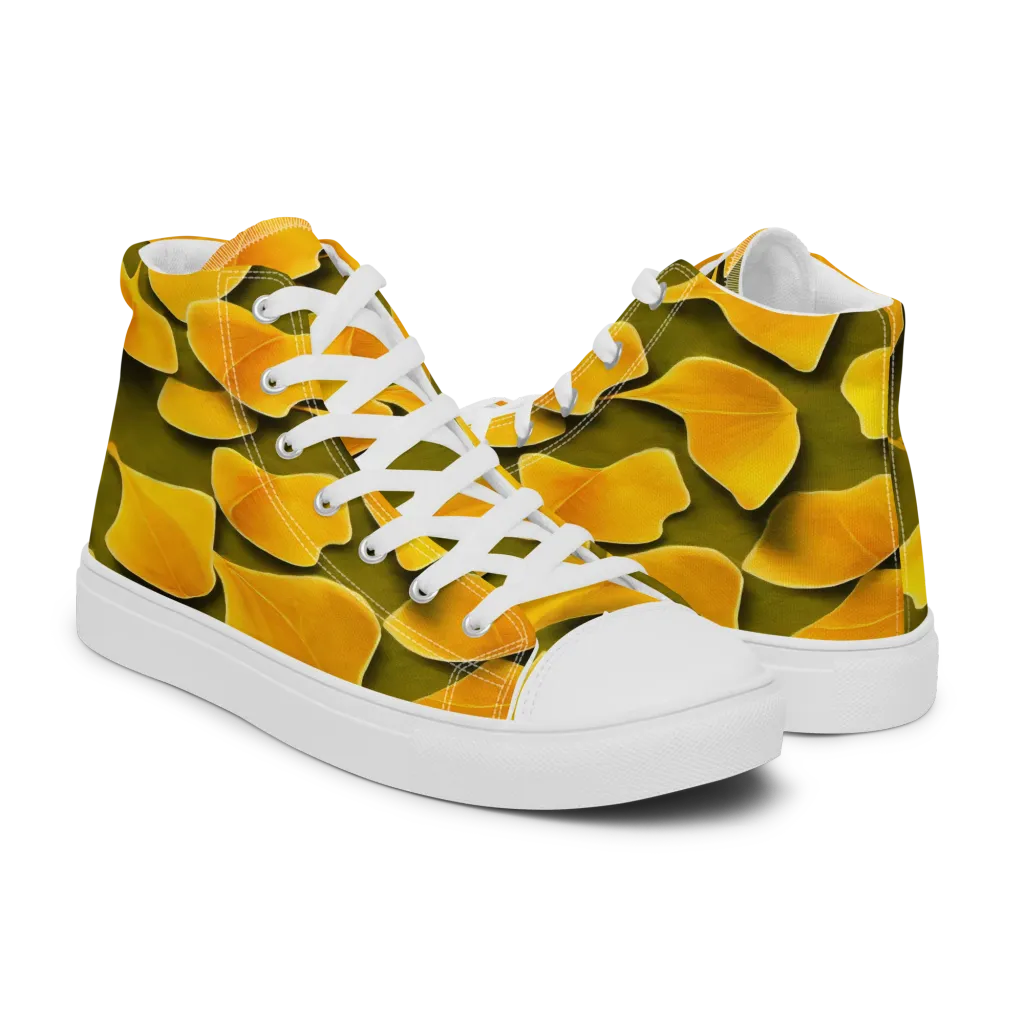 Autumn Relic on Women's High Top Canvas Shoes — Right