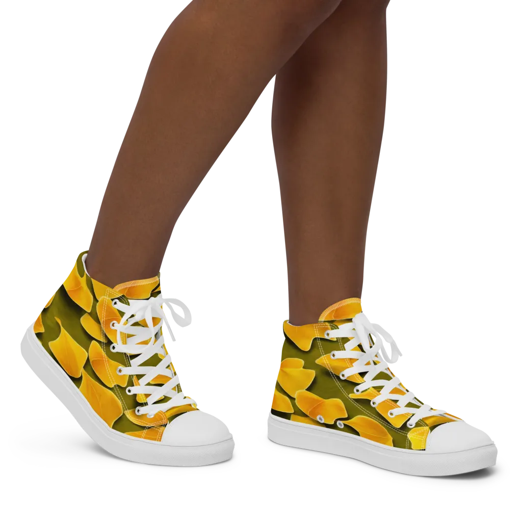 Autumn Relic on Women's High Top Canvas Shoes — Right