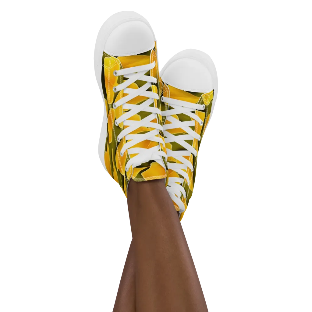 Autumn Relic on Women's High Top Canvas Shoes — Front