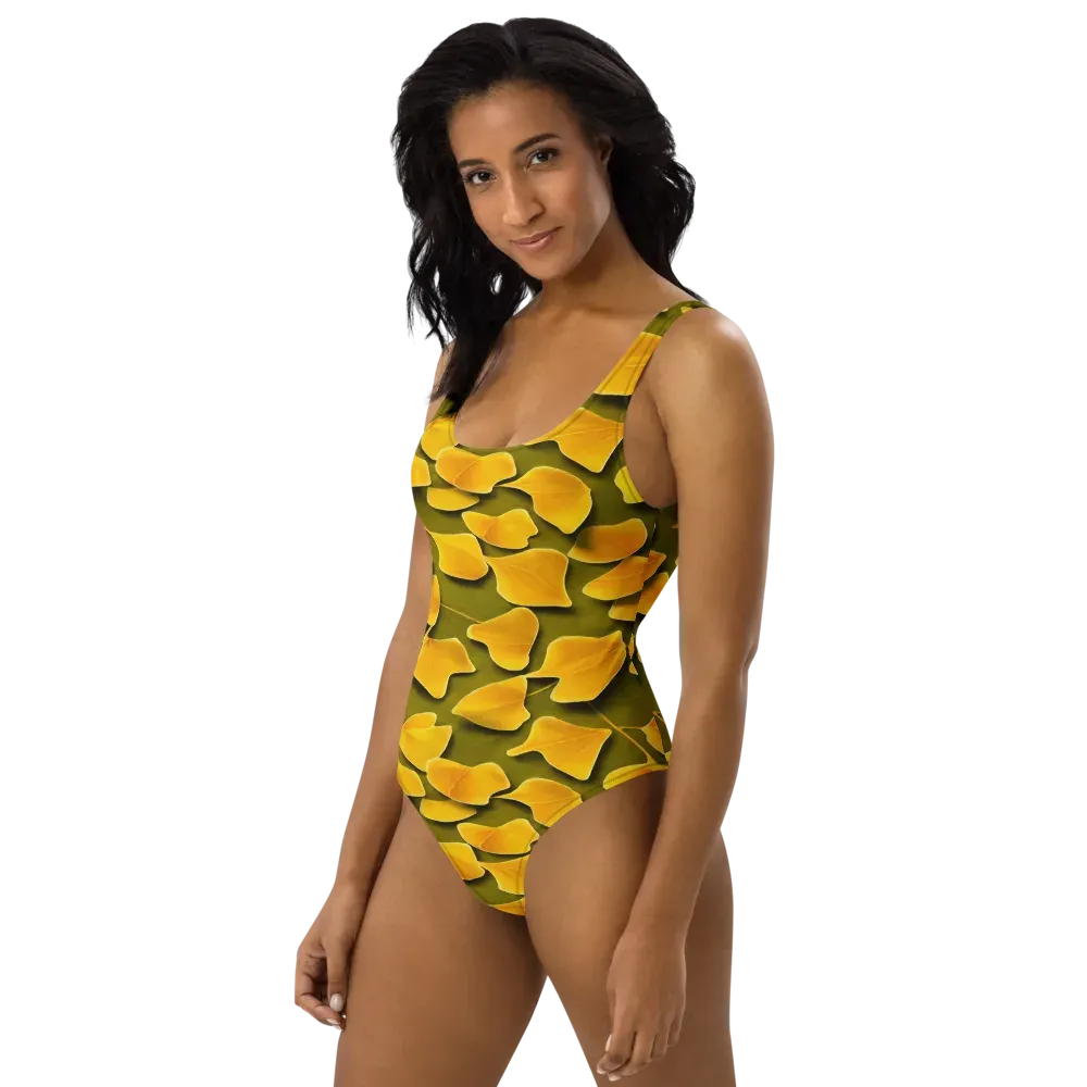 Autumn Relic on One-Piece Swimsuit — Left