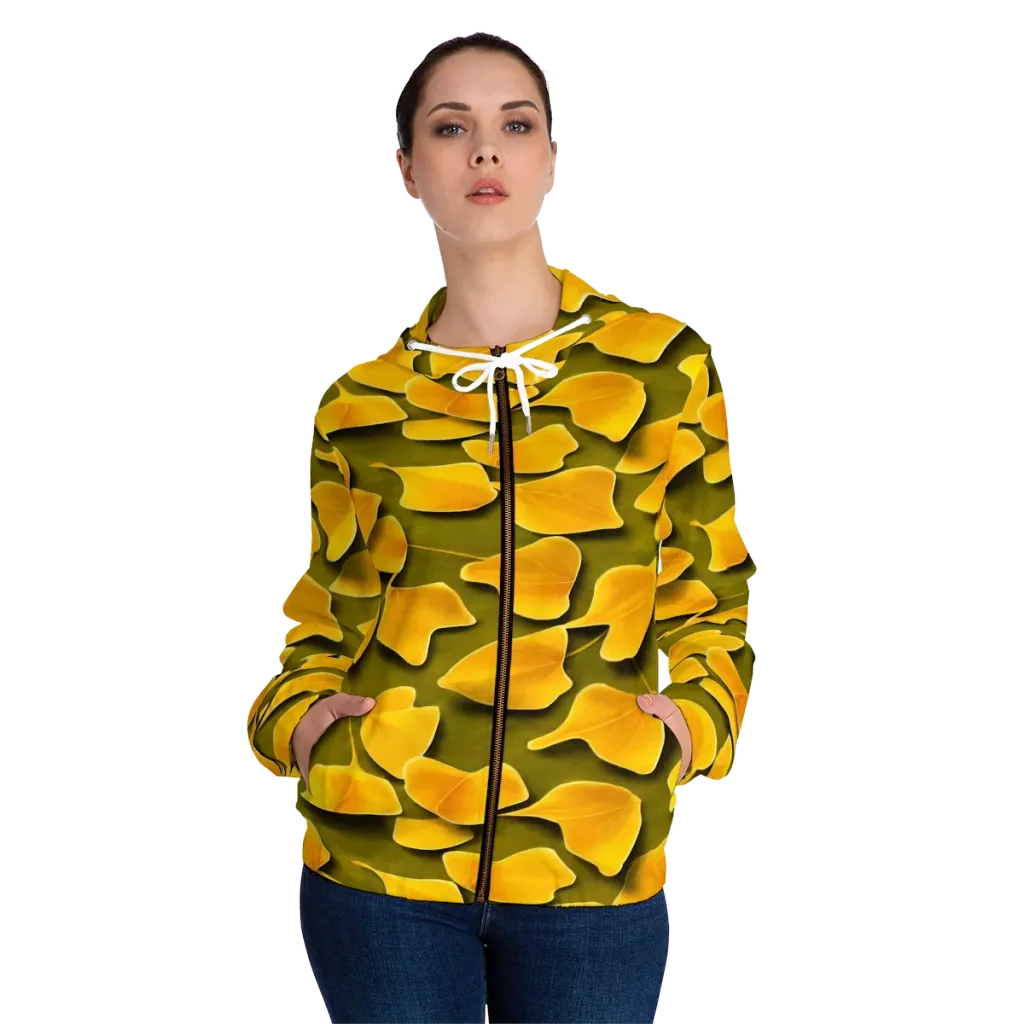 Autumn Relic on Women's Full-Zip Hoodie — Front On Person