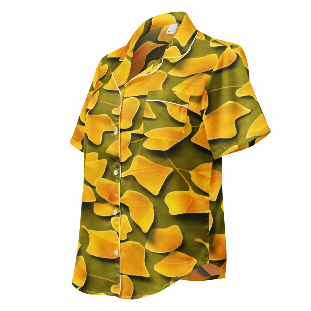 Autumn Relic on Women's Short Sleeve Pajama Top — Left Front