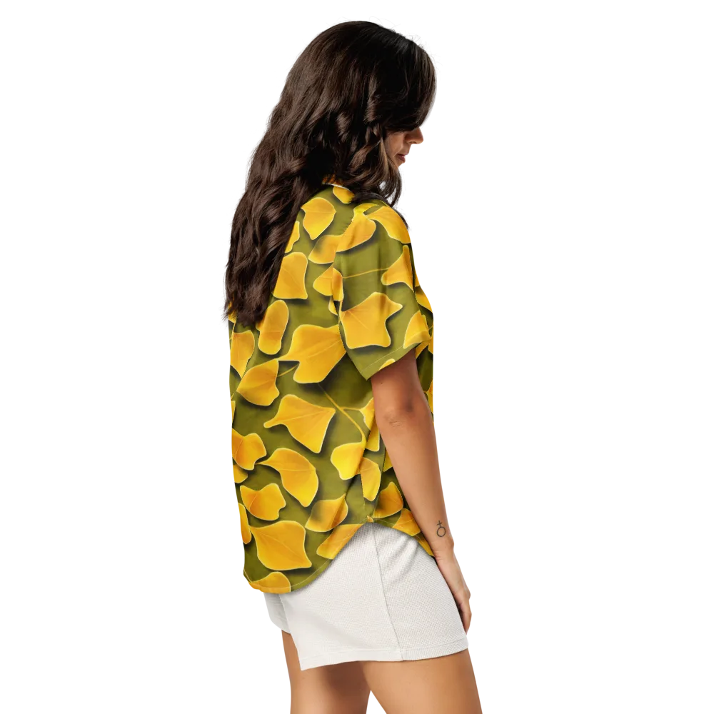Autumn Relic on Women's Short Sleeve Pajama Top — Right Back