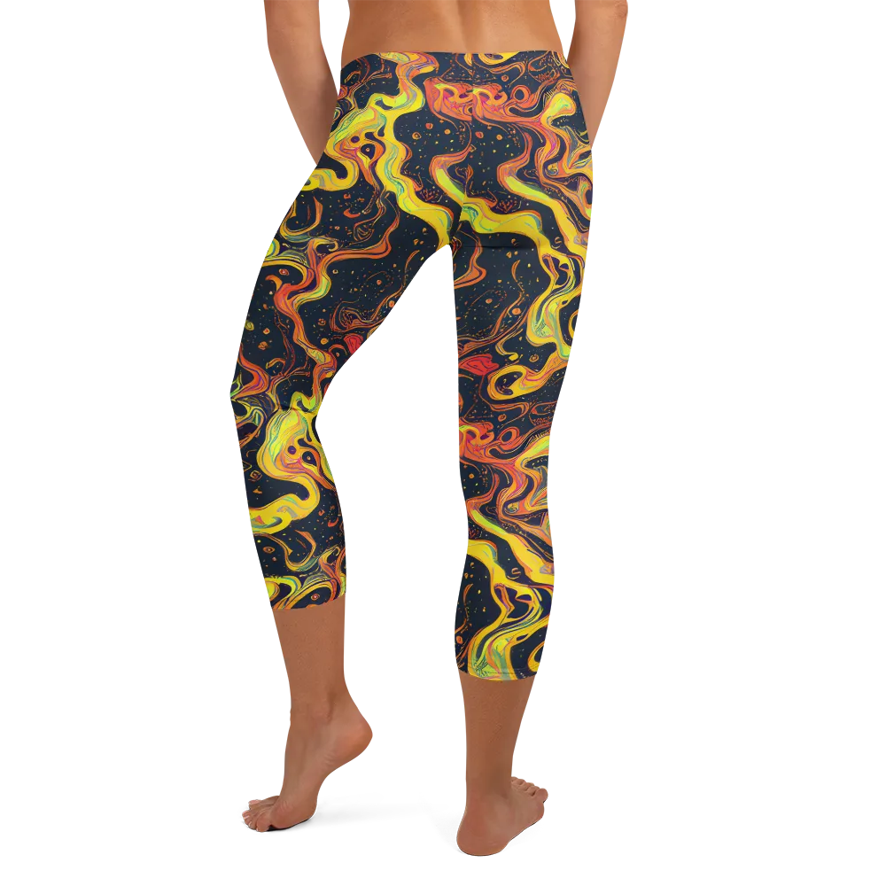 Afterdark Swirl on Capri Leggings — Back