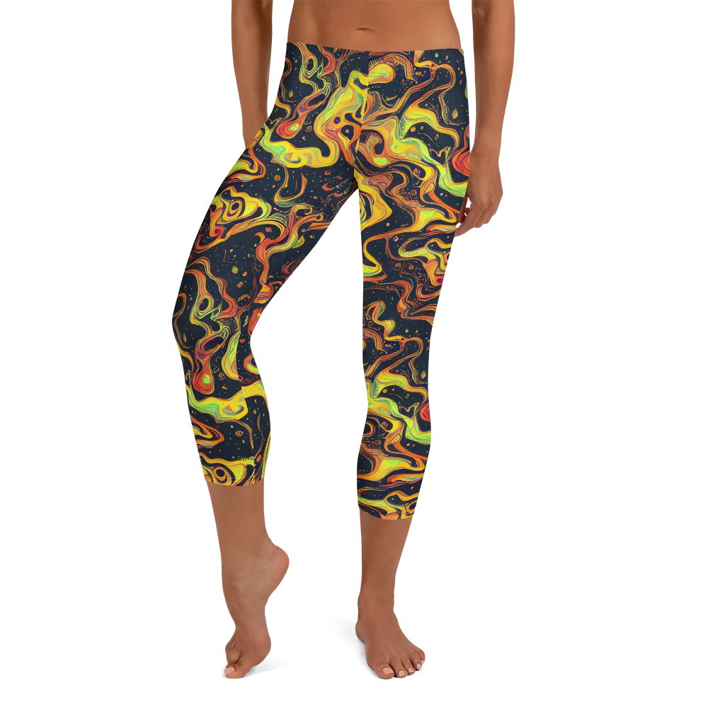 Afterdark Swirl on Capri Leggings — Front