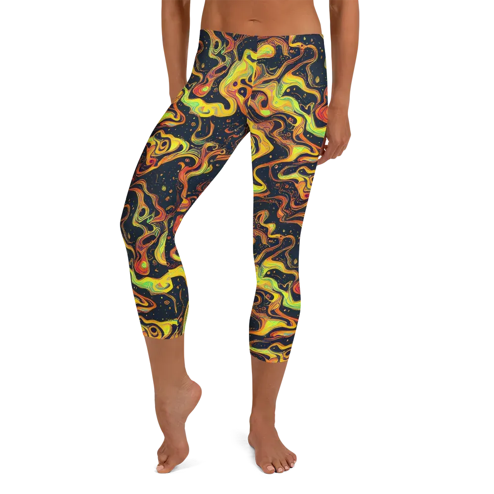 Afterdark Swirl on Capri Leggings — Front