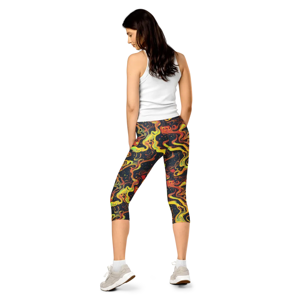 Afterdark Swirl on Capri Leggings — Back