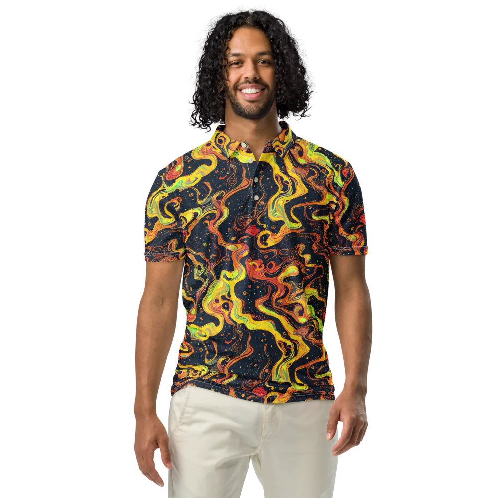 Afterdark Swirl on Men's Slim Fit Polo Shirt — Front