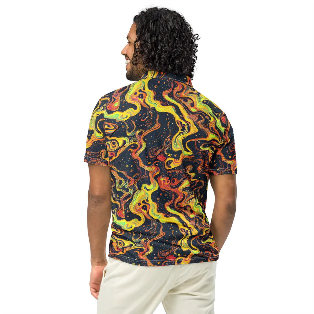 Afterdark Swirl on Men's Slim Fit Polo Shirt — Back