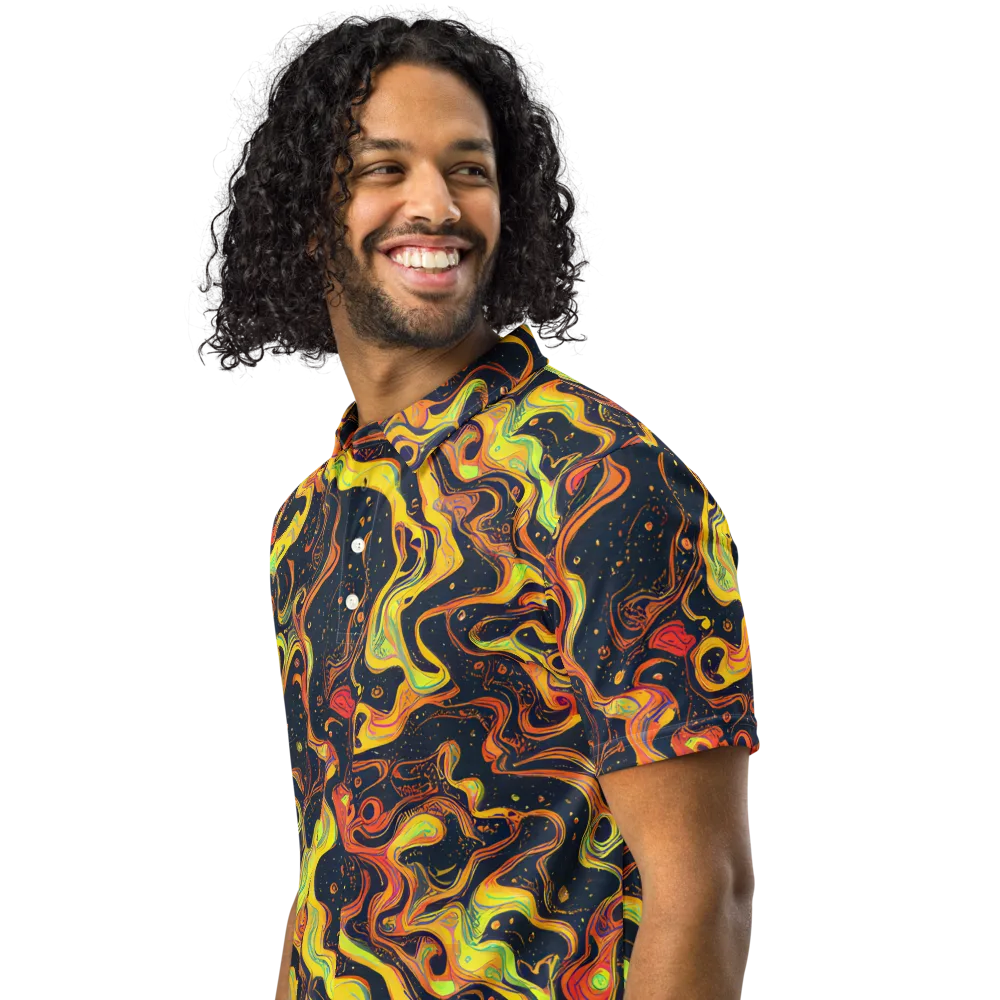 Afterdark Swirl on Men's Slim Fit Polo Shirt — Left Front