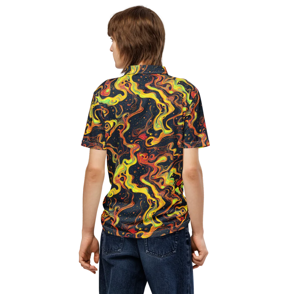 Afterdark Swirl on Men's Slim Fit Polo Shirt — Back