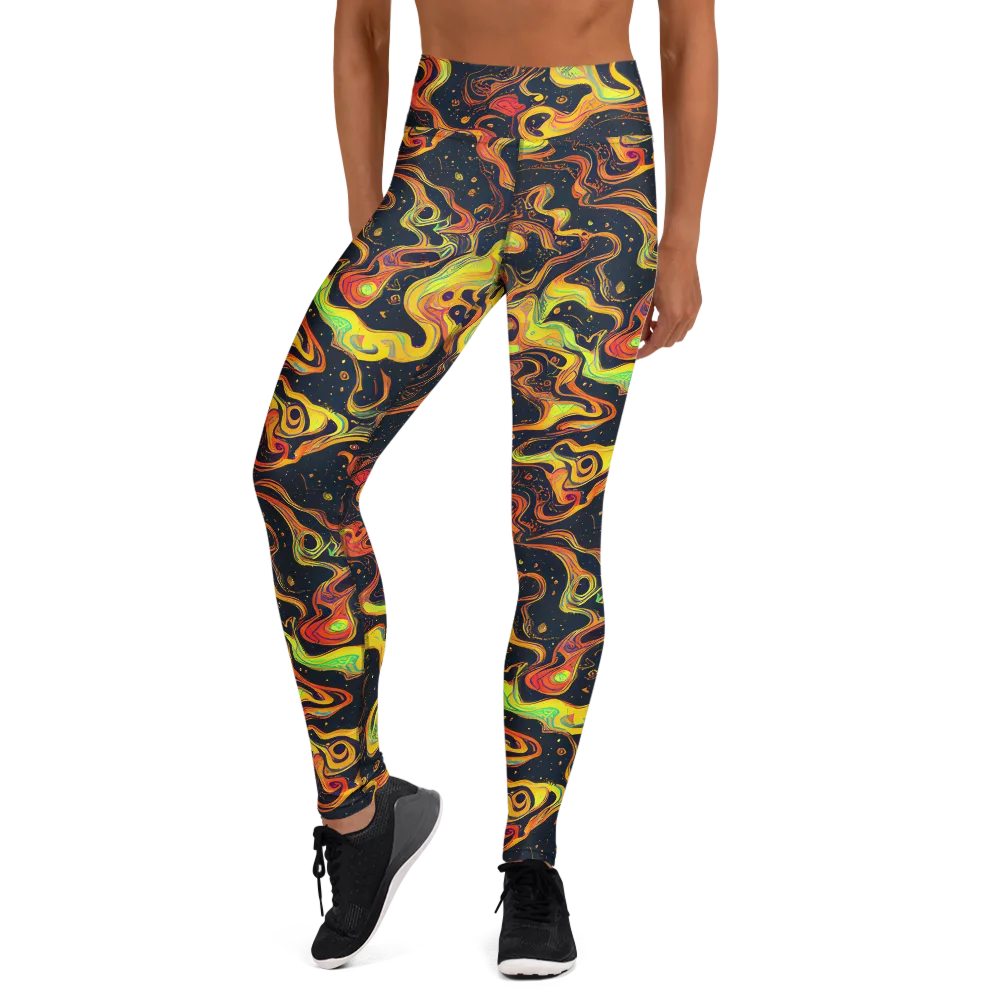 Afterdark Swirl on Yoga Leggings — Front