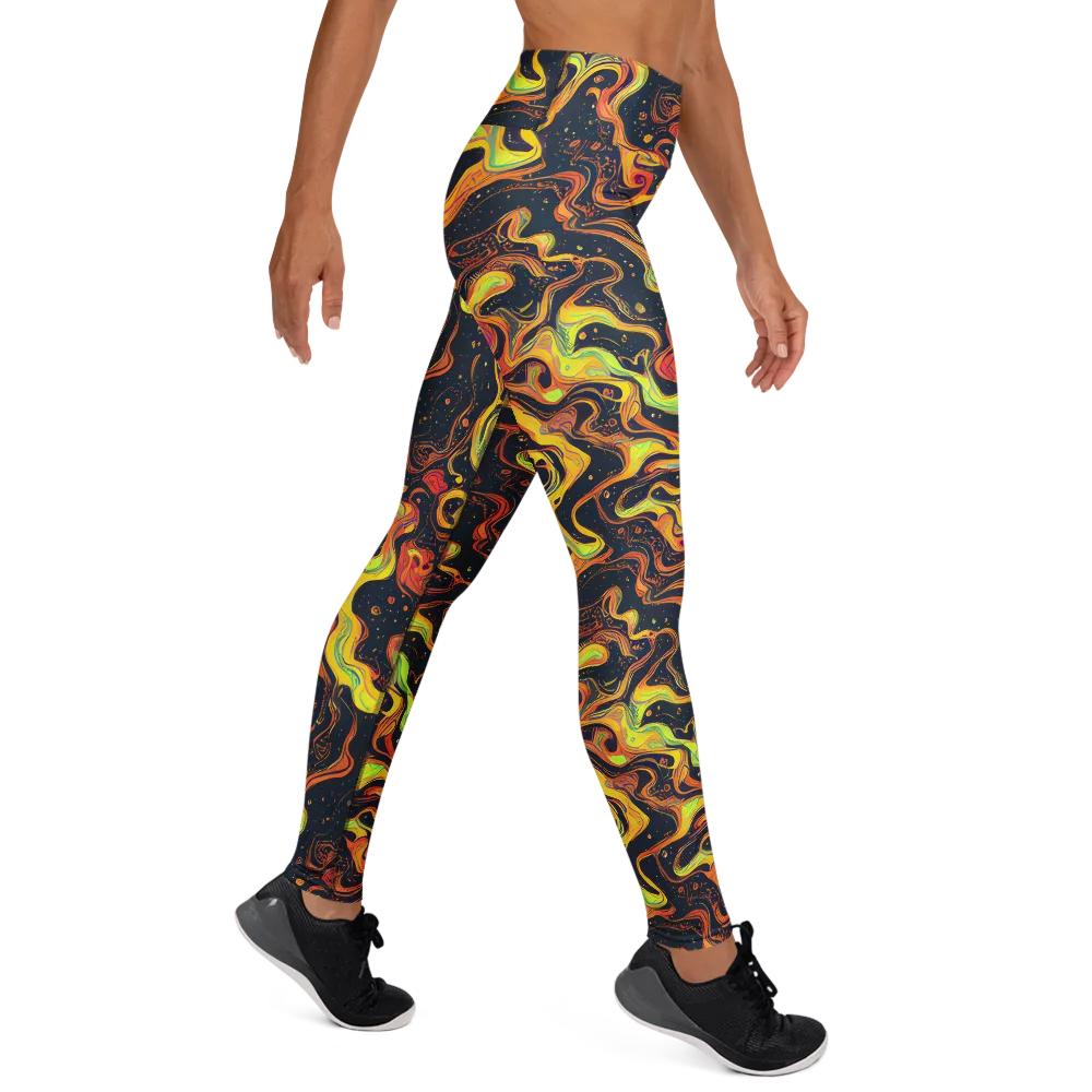 Afterdark Swirl on Yoga Leggings — Right